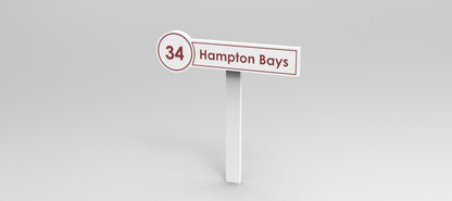 Custom PVC Yard Address Sign – Personalized House Number Sign with Stake (shape I)