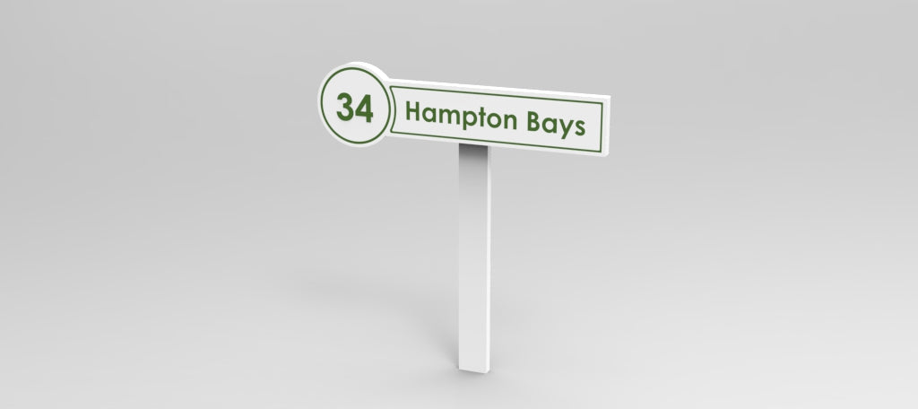 Custom PVC Yard Address Sign – Personalized House Number Sign with Stake (shape I)