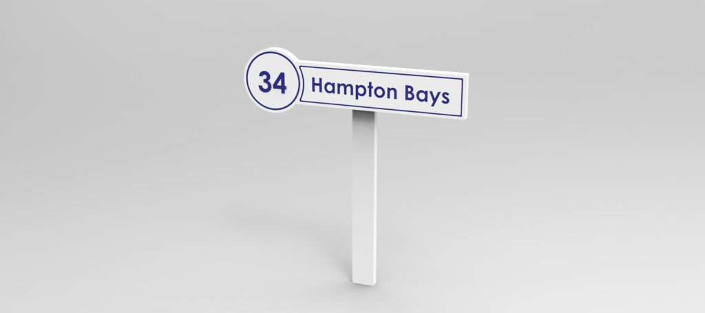 Custom PVC Yard Address Sign – Personalized House Number Sign with Stake (shape I)