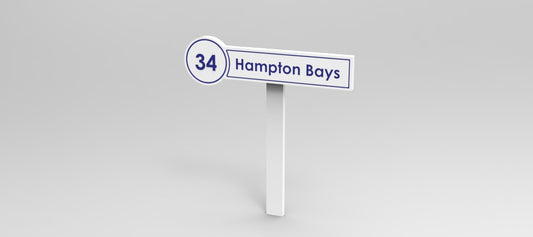 Custom PVC Yard Address Sign – Personalized House Number Sign with Stake (shape I)