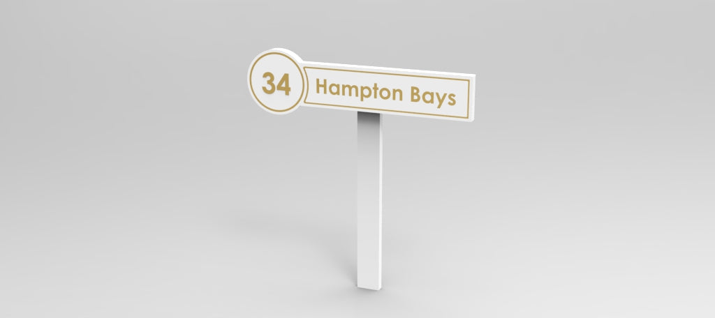 Custom PVC Yard Address Sign – Personalized House Number Sign with Stake (shape I)