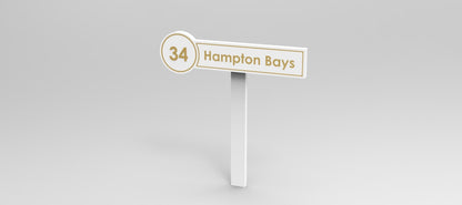 Custom PVC Yard Address Sign – Personalized House Number Sign with Stake (shape I)