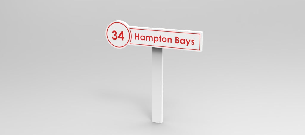 Custom PVC Yard Address Sign – Personalized House Number Sign with Stake (shape I)