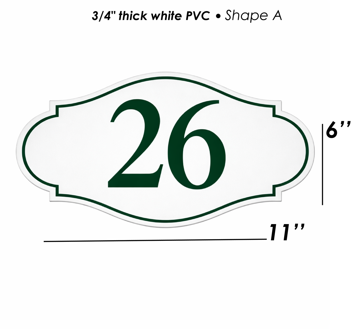 Custom PVC Yard Address Sign – Personalized House Number Sign with Stake (shape A)