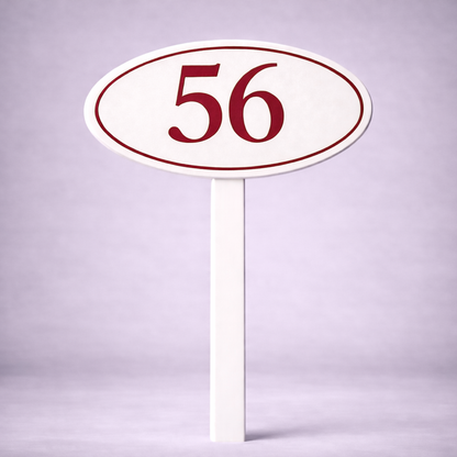 Custom PVC Yard Address Sign – Personalized House Number Sign with Stake (shape B)
