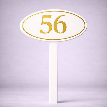Custom PVC Yard Address Sign – Personalized House Number Sign with Stake (shape B)