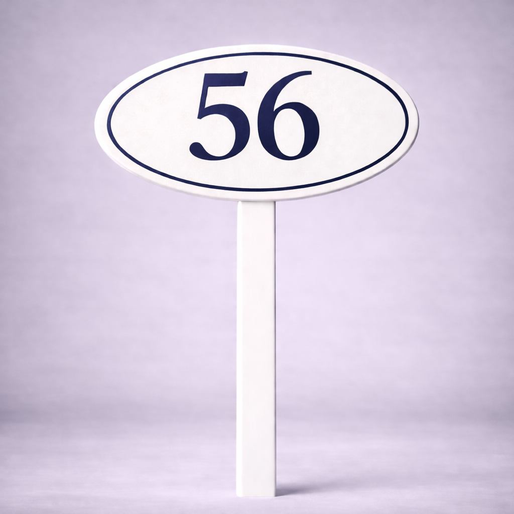 Custom PVC Yard Address Sign – Personalized House Number Sign with Stake (shape B)