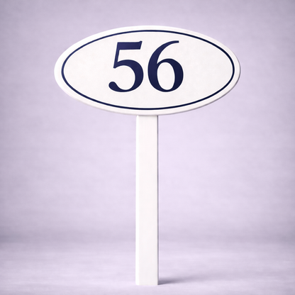 Custom PVC Yard Address Sign – Personalized House Number Sign with Stake (shape B)
