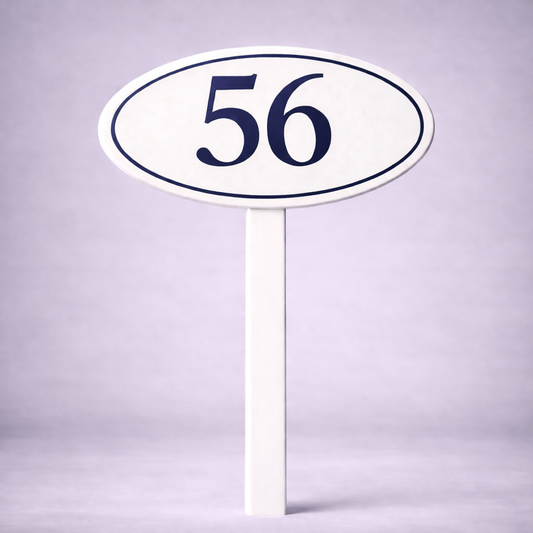 Custom PVC Yard Address Sign – Personalized House Number Sign with Stake (shape B)