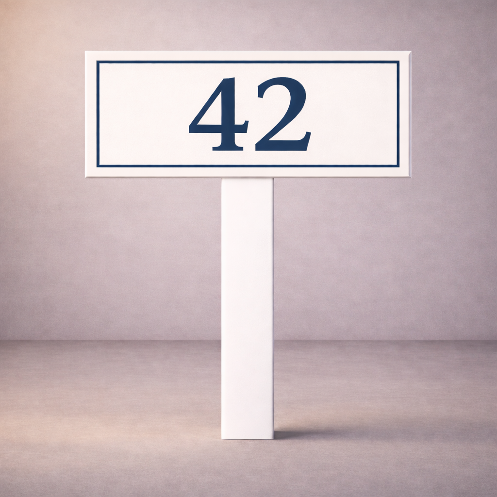 Custom PVC Yard Address Sign – Personalized House Number Sign with Stake (shape D)