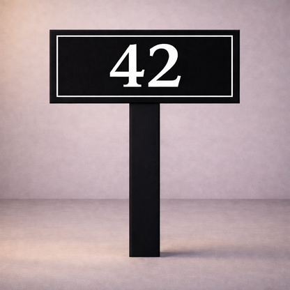 Custom PVC Yard Address Sign – Personalized House Number Sign with Stake (shape D)