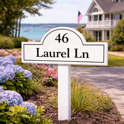 Custom PVC Yard Address Sign – Personalized House Number Sign with Stake (shape G)