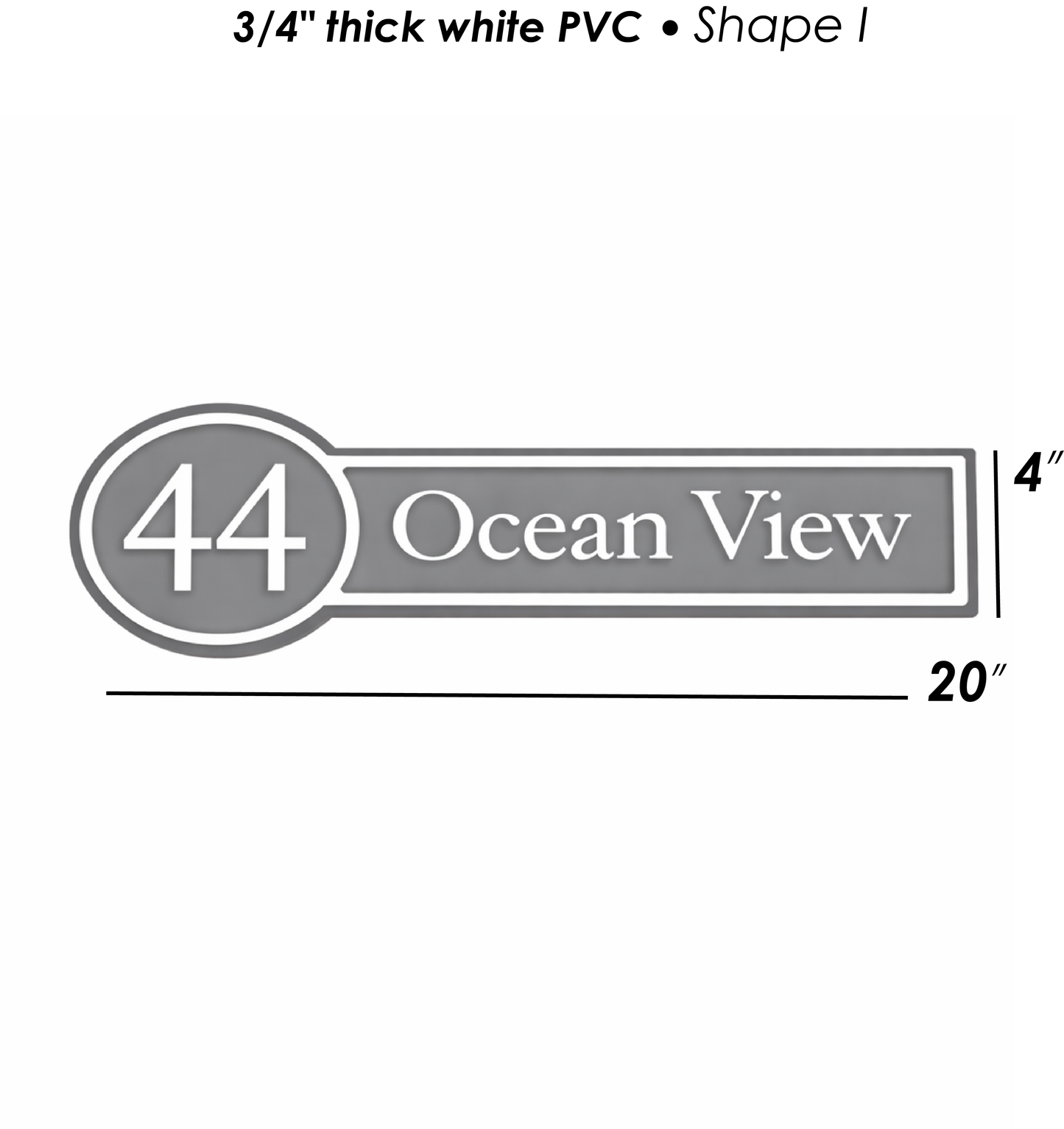Custom PVC Yard Address Sign – Personalized House Number Sign with Stake (shape I)